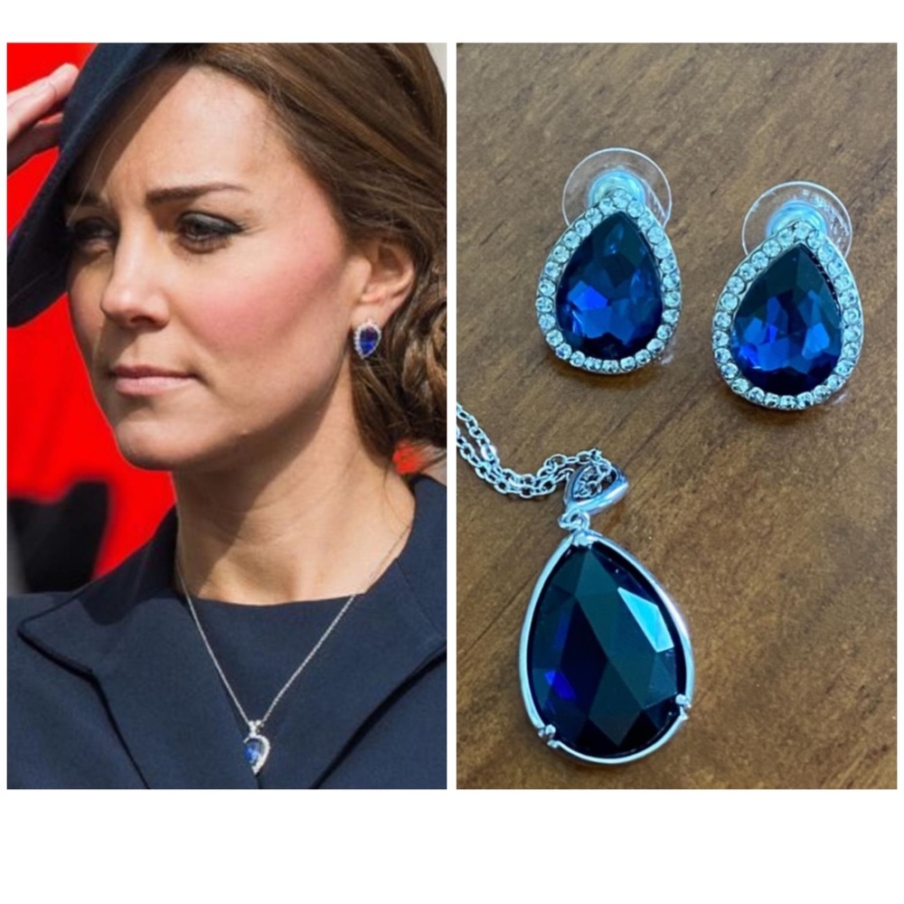 Gorgeous sapphire Necklace and Earrings set 😍